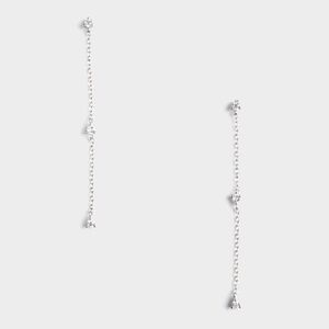 Siizu Bonnie Dangling Earrings (Elegant CZ Sterling Silver Drop Earrings)